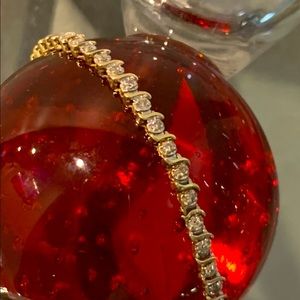 10k Solid Gold & Diamond Tennis Bracelet 1.3tcw
